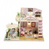 Ycco Bricolage Mini Dollhouse Princesse filles Maison Meubles en bois Kit, Zinfandel Pavillon main Cottage Hut Petite Maison 