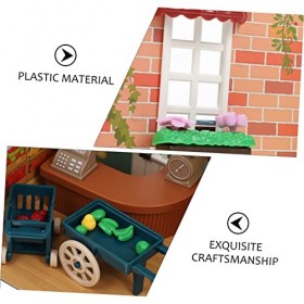 Vaguelly 1 Ensemble De Jouets pour Maison De Poupée Décor De Cuisine Fournitures De Toile De Fond pour Salle À Manger Jeu pou