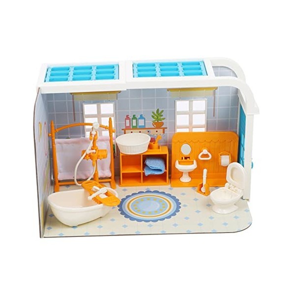 Toyvian 1 Ensemble De Jouets De Maison De Poupée Micro Jouets Mini Accessoires Bébé Poupée Playset Salle De Bain Lavabo Brico