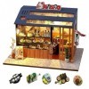 Kit de maison de poupée miniature à faire soi-même, maison de poupée en bois 3D avec meubles, kit de maison de poupée à faire