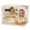 sookin Miniature Bricolage Maison de PoupéE avec LumièRe LED Plus ModèLe Anti-PoussièRe 3D en Bois, Cadeaux NoëL pour Les Ann