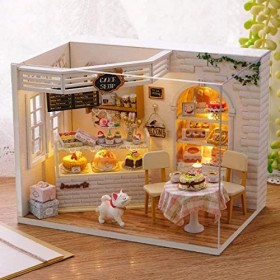 sookin Miniature Bricolage Maison de PoupéE avec LumièRe LED Plus ModèLe Anti-PoussièRe 3D en Bois, Cadeaux NoëL pour Les Ann