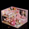 Générique Maison de Poupée Miniature avec Meubles Kit de Maison de Poupée Bricolage avec Lumière Kit de Construction de Maiso