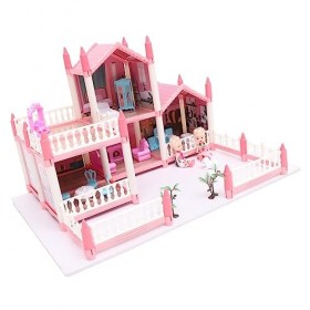 Toyvian 1 Jeu Jouets pour Enfants Jouet Imitation Villa Casse-tête Maison De Poupée Bricolage Villa Simulée Jouets pour Fille