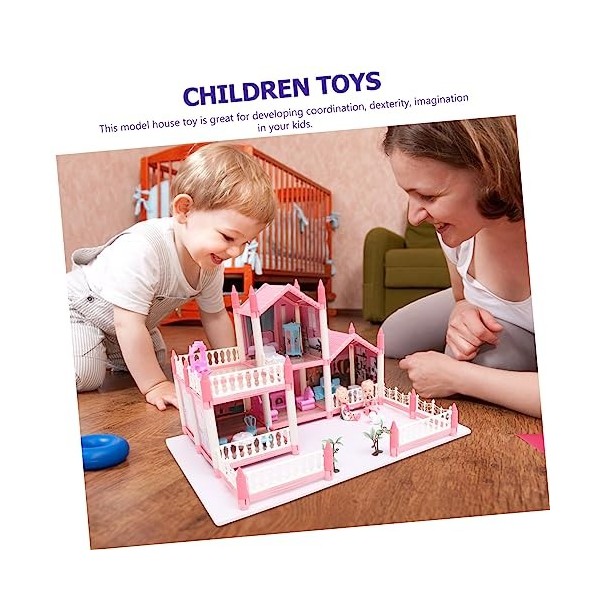 Toyvian 1 Jeu Jouets pour Enfants Jouet Imitation Villa Casse-tête Maison De Poupée Bricolage Villa Simulée Jouets pour Fille