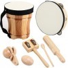 ML.ENJOY Instruments de musique en bois, instruments de musique pour enfants, instruments de musique pour tout-petits, ensemb