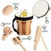 ML.ENJOY Instruments de musique en bois, instruments de musique pour enfants, instruments de musique pour tout-petits, ensemb