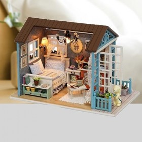 Totority Mini Maison DIY Kits Miniatures Bois Artisanat DIY Cadeaux danniversaire DIY Miniature Artisanat Accessoire DIY Min