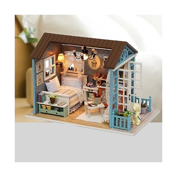 Totority Mini Maison DIY Kits Miniatures Bois Artisanat DIY Cadeaux danniversaire DIY Miniature Artisanat Accessoire DIY Min