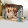 Totority Mini Maison DIY Kits Miniatures Bois Artisanat DIY Cadeaux danniversaire DIY Miniature Artisanat Accessoire DIY Min