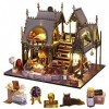 Magic Castle Kit de maison miniature fait à la main, modèle puzzle pour maison de poupée, échelle 1:24, cadeau créatif pour e