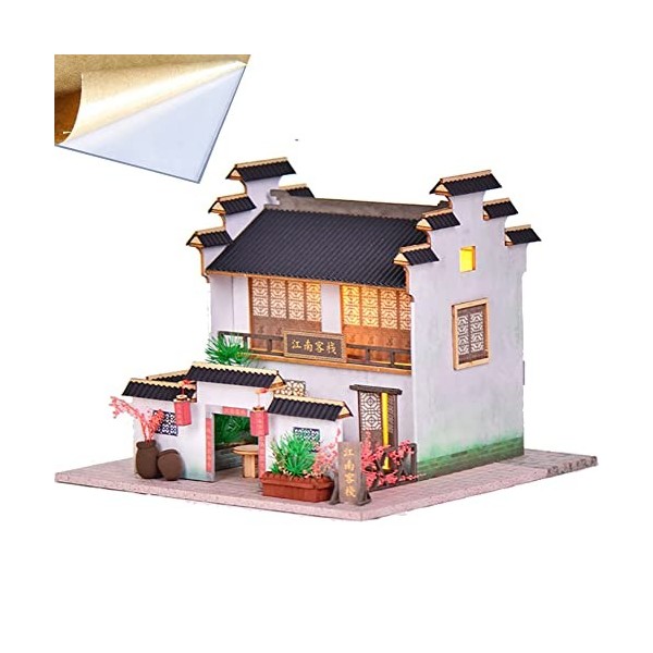 Kit Maison Miniature En Bois 3D Vintage Avec Mouvement Musical - DIY Décoration Intérieure Adulte