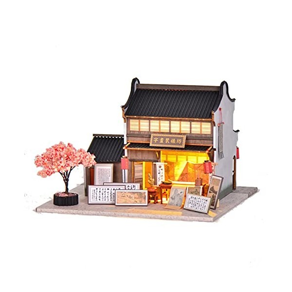 TOPBSFARNY BM335-Z Kit de maison de poupée miniature à monter soi-même, meubles en bois pour la Saint-Valentin, cadeaux créat