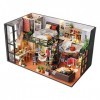 Cyhamse Kit De Maison Miniature Bricolage, Miniature De Maison De Poupée Bricolage avec Meubles | Mini Accessoires De Maison 