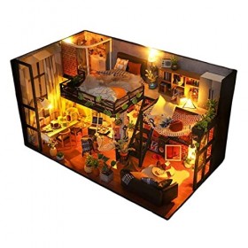 Cyhamse Kit De Maison Miniature Bricolage, Miniature De Maison De Poupée Bricolage avec Meubles | Mini Accessoires De Maison 