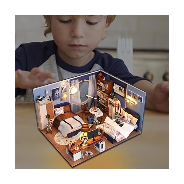Raxove Kit Maison Miniature | Kit Maison en Bois pour Filles,Kit Miniature Fait Main Maison poupée avec Meubles, Mini Jouets 