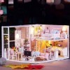 VGEBY Wooded 1/24 Miniature Dollhouse LED Light Furniture Doll House Kit DIY Adult Kids Gift