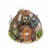 Maison de Miniature Artisanale avec kit de Meubles LED Maison de Jardin en Bois Clair Puzzles 3D Jouets pour Enfants Adultes 