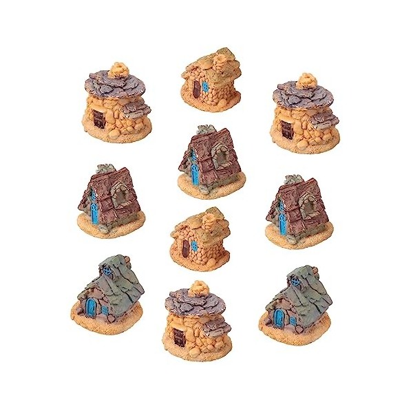 Toyvian 10 Pièces Maison Miniature Maison Statuette Maison Forme Accessoires Modèle Bibelots Accessoires DAquarium Jouet Bon