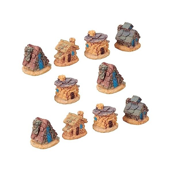 Toyvian 10 Pièces Maison Miniature Maison Statuette Maison Forme Accessoires Modèle Bibelots Accessoires DAquarium Jouet Bon