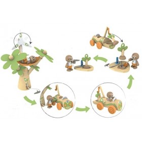 Hape - Jouet Poupée Fille & Garçon - Coffret Arbre Éolienne & Voiture Électrique Petite Poupée - Jeu Libre Pour lImagination