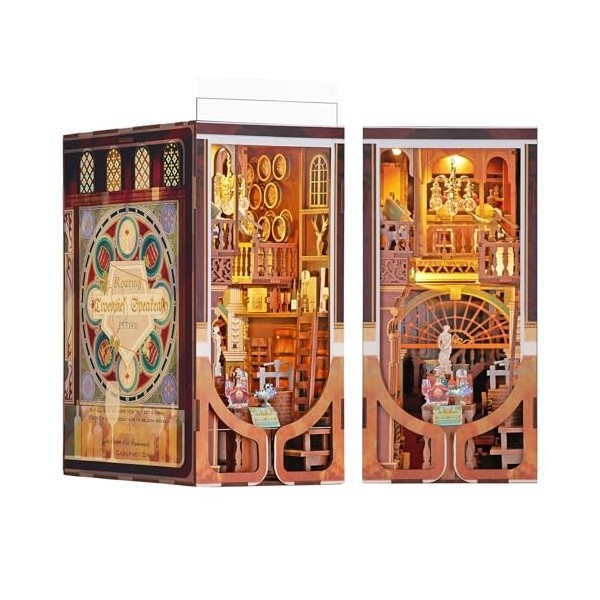 MiniCity Book Nook Kit - DIY Maison de poupée Miniature - Kit Booknook - Puzzle 3D en Bois - Serre-Livres - Décoration avec l