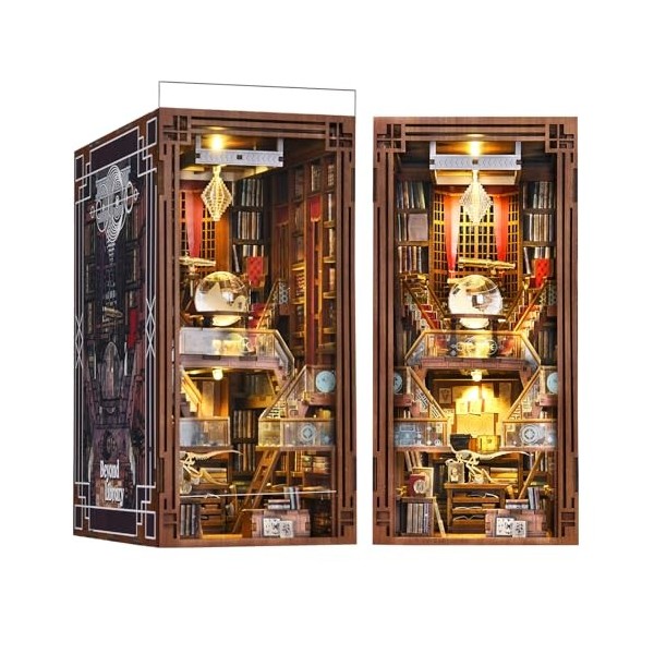 MiniCity Book Nook Kit - DIY Maison de poupée Miniature - Kit Booknook - Puzzle 3D en Bois - Serre-Livres - Décoration avec l