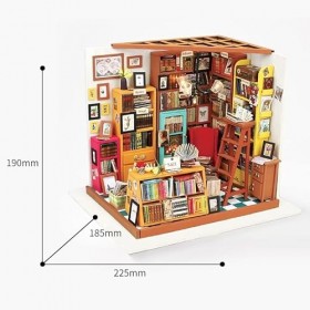 Fsolis DIY DG102 Maison de poupée miniature avec meubles, maison miniature en bois 3D avec protection contre la poussière et 