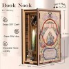 Cutefun DIY Book Nook Kit Maison de Poupées Miniatures Nook Nook Puzzle 3D Livre Bois Serre-Livres dart avec Lumière LED et 