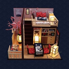 Maison de poupée miniature en bois 3D - Maison de poupée japonaise Sakura avec meubles à faire soi-même - Kits dart romantiq