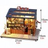 DLGF Maison de Poupée Sushi Shop Series avec Meubles et Lumières LED, Maison de Poupées en Bois à Léchelle 1:24, Cadeau Créa