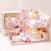 Weikeya Cadeau de Bricolage pour Enfants Adultes, kit de Mini Maison de poupée Romantique Mignon Exquis kit de Maison de poup