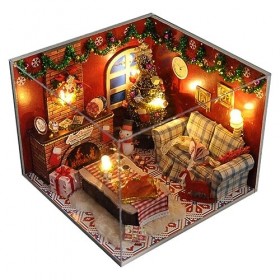RMENGZHOUXI Kit de Maison en Bois Maison de poupée Miniature pour Enfants à partir de 6 Ans Cadeau de Noël Maison de poupée e