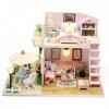 haoying Maison de poupée Bricolage ， Loft 3D Maison de poupée Miniature en Bois avec des Meubles Mini Villa ModelApartment Mo