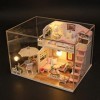 haoying Maison de poupée Bricolage ， Loft 3D Maison de poupée Miniature en Bois avec des Meubles Mini Villa ModelApartment Mo