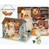 Maison de poupée Tiny House Kit avec meubles et anti-poussière Miniature Kit de maison de bricolage Mini maison Creative Room