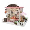 LAURAG Mini maison de poupée avec lumières LED et meubles pour coffret cadeau