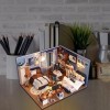 fanelod Bricolage Miniature Maison poupée,Kit Miniature en Bois pour Adultes | Mini Maison poupée réutilisable avec Housse An