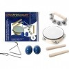 Instruments de percussion pour enfant 8 pièces en bois comprenant tambourin, triangle, œuf shaker, etc.