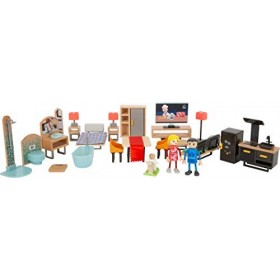 Small Foot 11742 Set de Meubles Moderne en Bois et Plastique, Accessoires de Maison de poupée pour Enfants à p Toys, Multicol