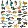 OOTSR Lot de 36 jouets danimaux marins de locéan,Mini créatures marines réalistes en plastique,Figurines danimaux marins s