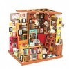 Maison de poupée miniature à monter soi-même Sams Study Room - Maison miniature en bois à armer - Mini maison de jeu amusant