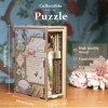 CUTEBEE DIY Book Nook Kit de Maison de Poupées Miniatures avec Meubles et Lumière LED,Puzzle 3D en Bois,Serre-Livres dart,Ki