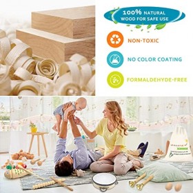 Jpnew Ensemble dinstruments de Musique pour Tout-Petits et Enfants dâge préscolaire, Jouet 100% Bois Jouet Musical Bébé Jou