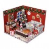 Qoier Maison de poupée Miniature à Monter soi-même, Chambre Miniature de Noël, kit de Maison en Bois avec Housse Anti-poussiè