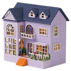 Mini modèle de Maison de poupée Fait à la Main Bricolage Miniature en Bois Kit de Meubles modèle de Maison de poupée réaliste