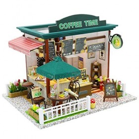 sookin Miniature en Bois de Maison PoupéE avec des Kits DArtisanat Maison Meubles ModèLe Jouet DInsertion Maison de PoupéE 