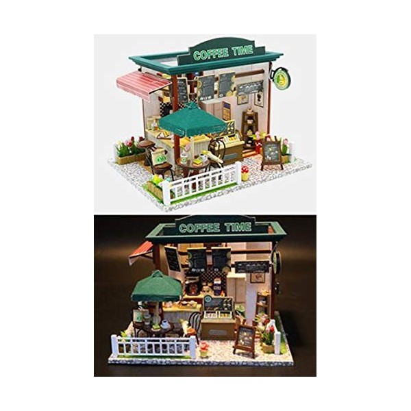 sookin Miniature en Bois de Maison PoupéE avec des Kits DArtisanat Maison Meubles ModèLe Jouet DInsertion Maison de PoupéE 