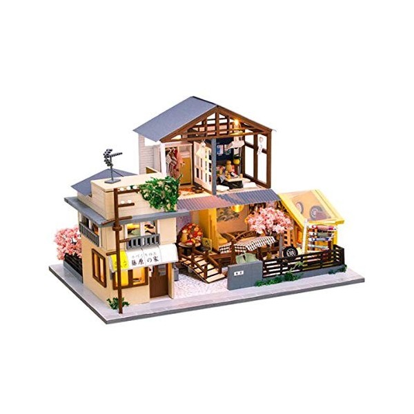 sookin Maison de PoupéE en Bois Miniature CréAtives avec Meubles Maison Artisanat Bricolage Maison PoupéE ModèLe Jeu de Puzzl