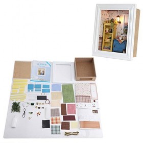 Rehomy Kit de cadre photo maison de poupée à faire soi-même, maison chaleureuse avec meubles, cadeaux danniversaire, décorat
